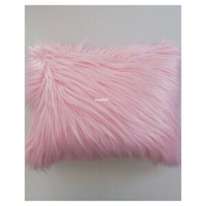 Pink Fur Throw Pillow